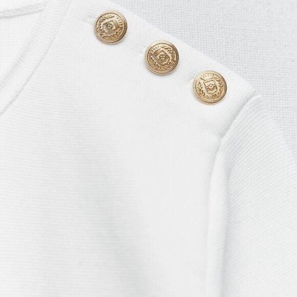 NWT ZARA WOMEN'S STRIPED KNIT MINI DRESS WHITE /NAVY SIZE M 3859/035 - Picture 8 of 9